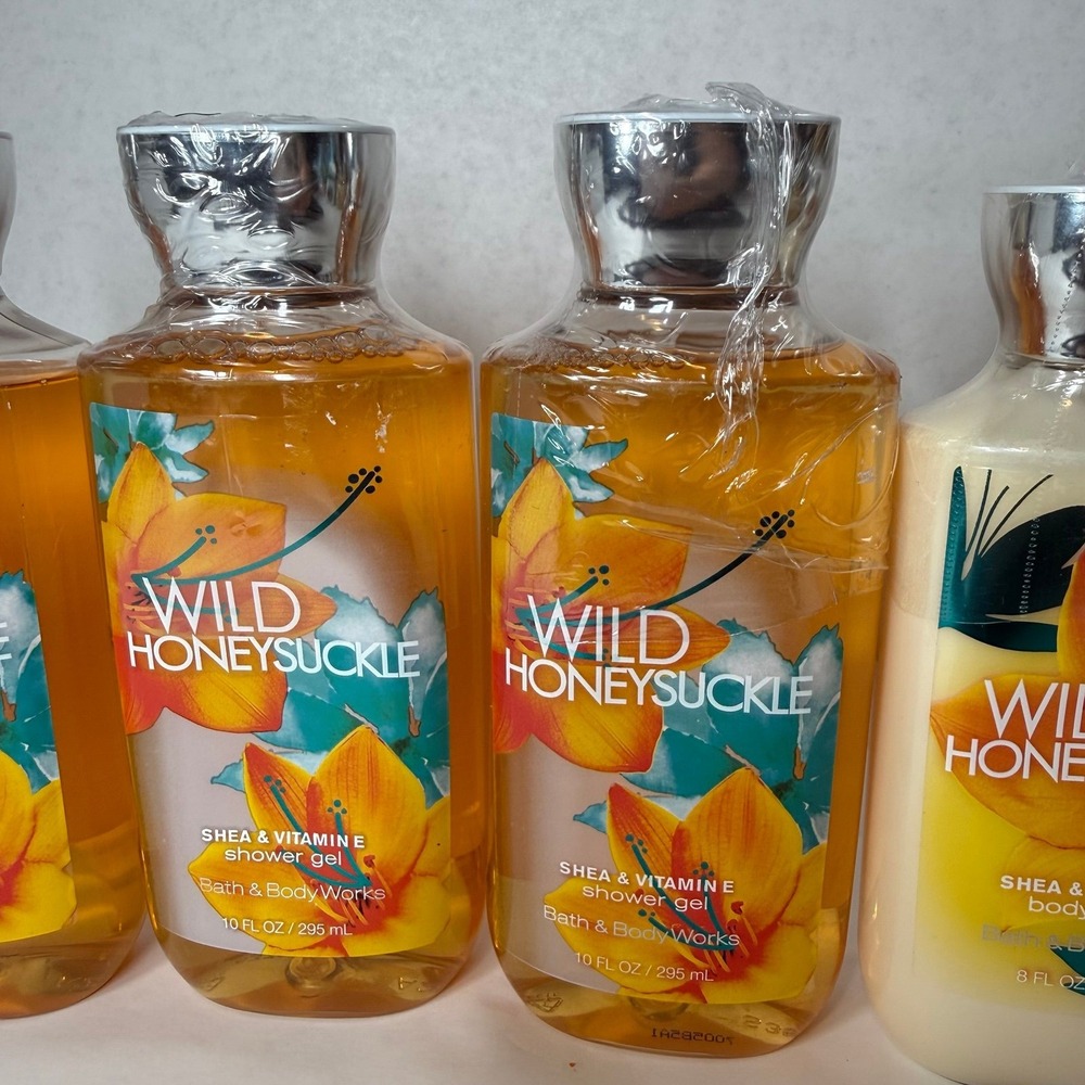 Bath & Body Works Wild Honeysuckle (3) Shower Gel (1) Body Lotion 8 fl oz - Picture 3 of 4